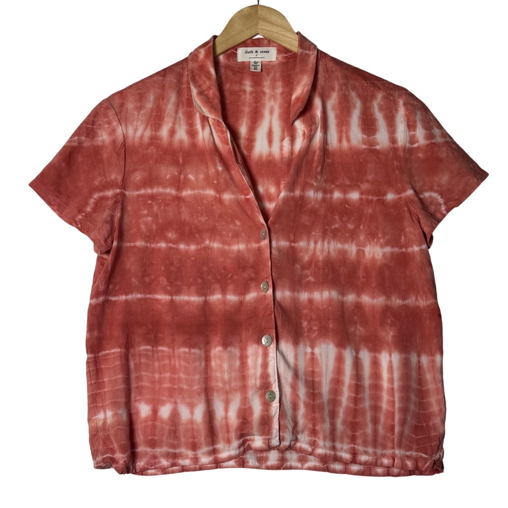 Cloth & Stone x Anthropologie Womens XS Tie‎ Dye Button Front Shirt 100% Tencel